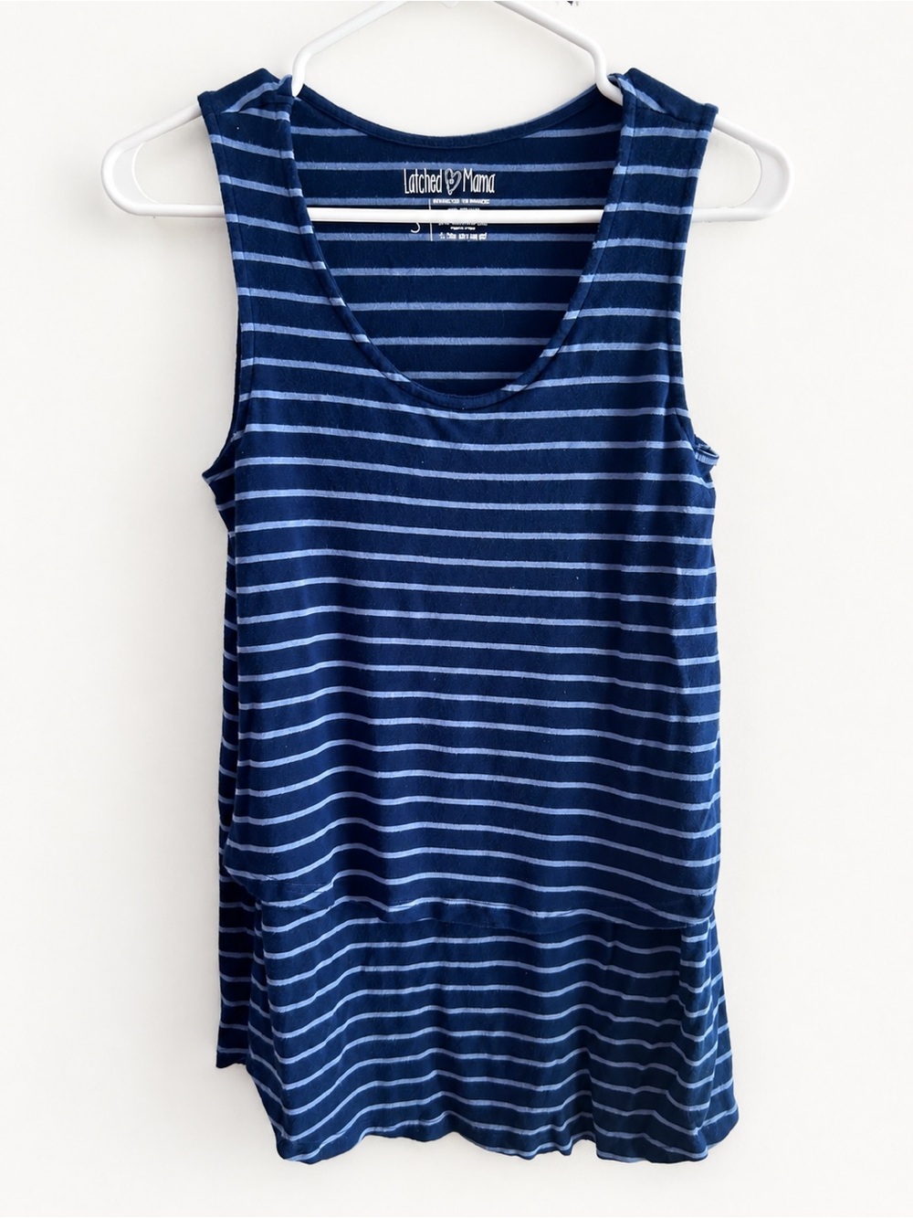 Latched Mama Navy and Light Blue Striped Nursing Tank